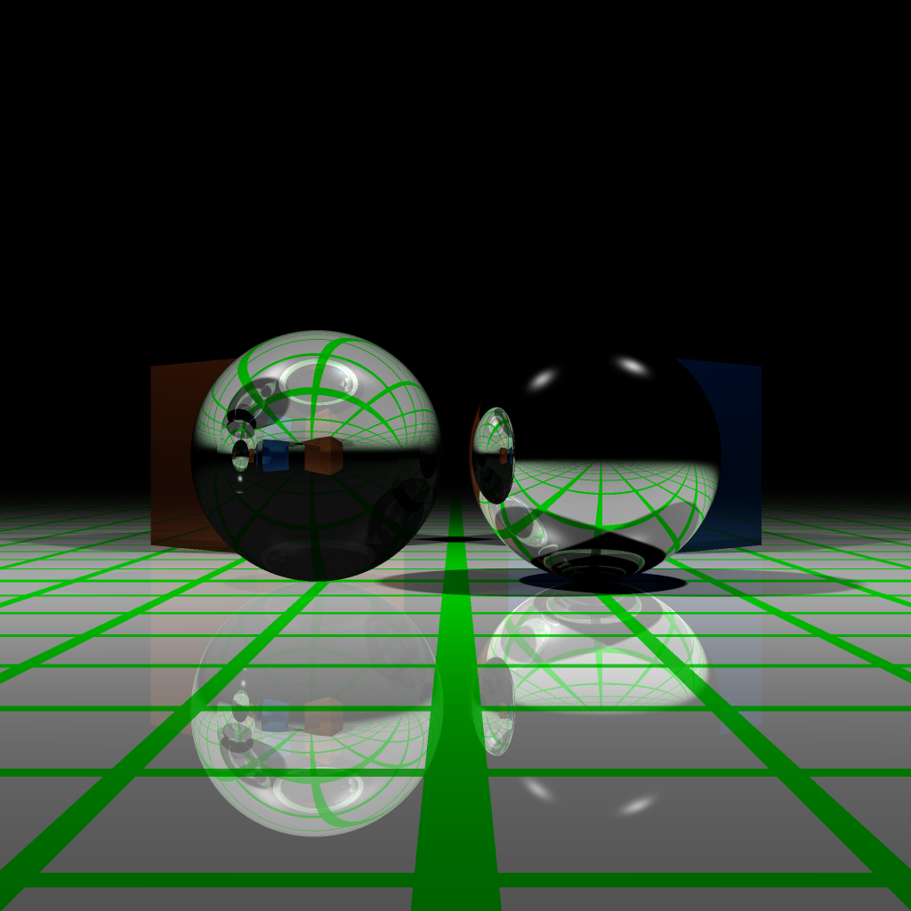 Render of the glass and mirror scene.